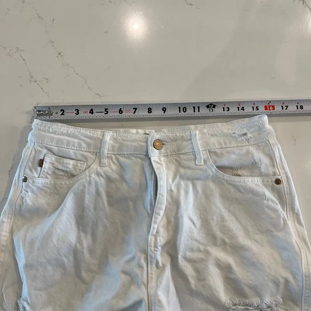 Judy Blue White‎ Distressed Jean Shorts Size XL